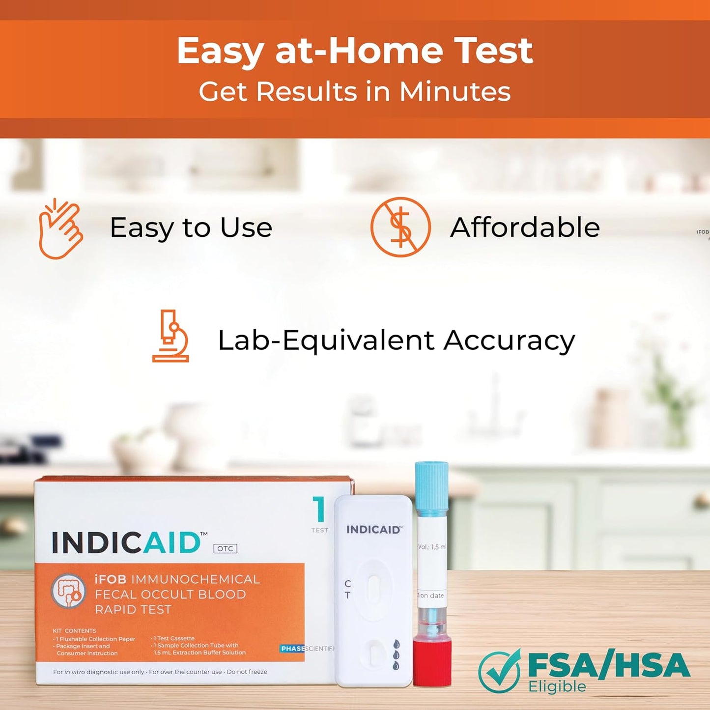 iFOB Immunochemical Fecal Occult Blood Screening 1 Pack | FIT Colon Health Screening at Home, Test for Ulcers, Polyps & Colitis, Accurate & Easy Sample Collection