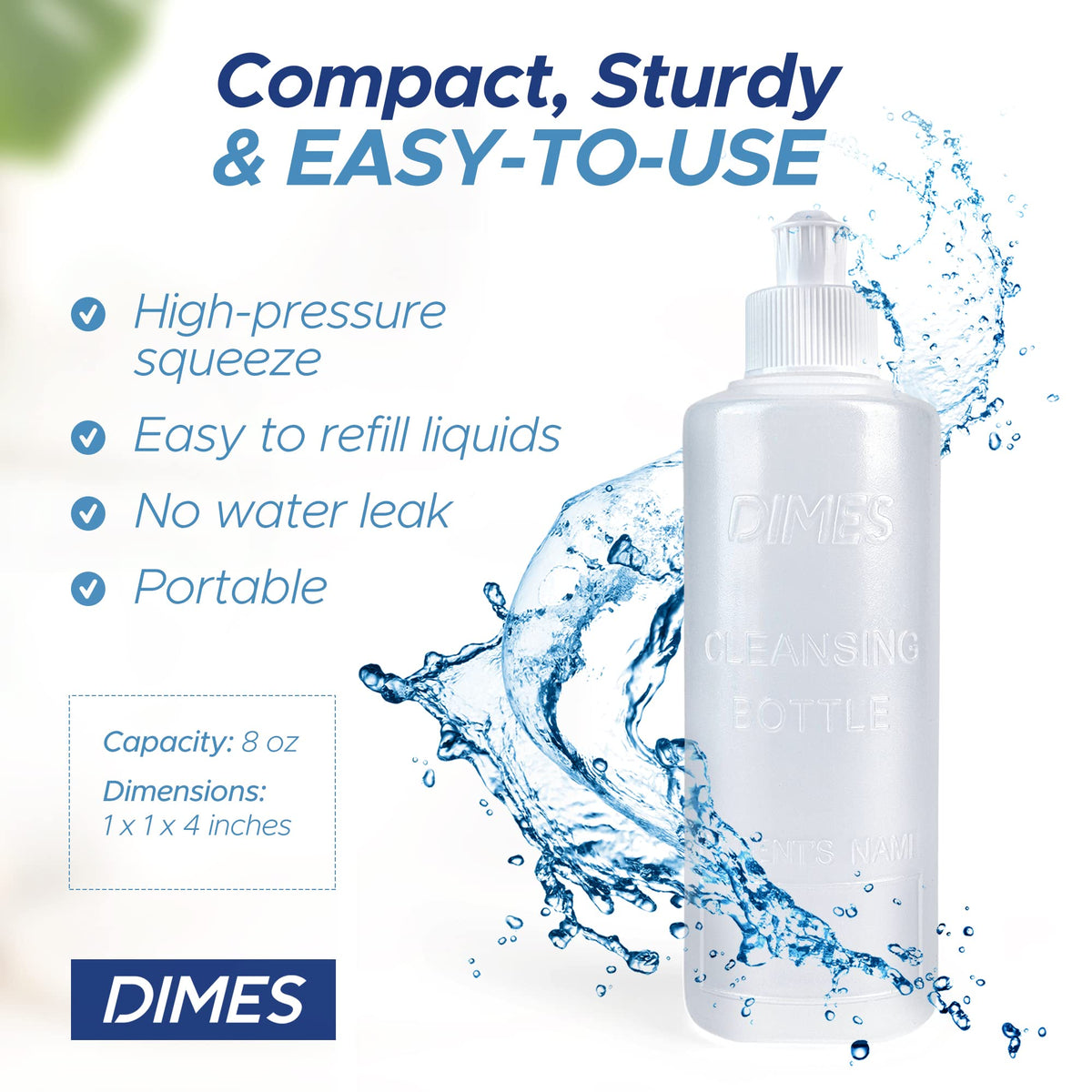 Dimes Perineal Lavette Irrigation Bottle 8 oz (Pack of 3). - Peri Bottle for Postpartum Care