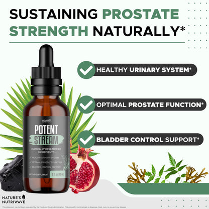 PotentStream Drops – Plant Extract Liquid – 1 Month Supply | Liquid drops with plant extracts, original formula | Made in USA | Take by dropper, mixes into water