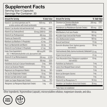 Momentous Essential Multivitamin for Women & Men - Complete Vitamin & Mineral Complex for Athletes & Wellness Enthusiasts - GMO & Gluten Free - NSF Certified for Sport - 30 Servings