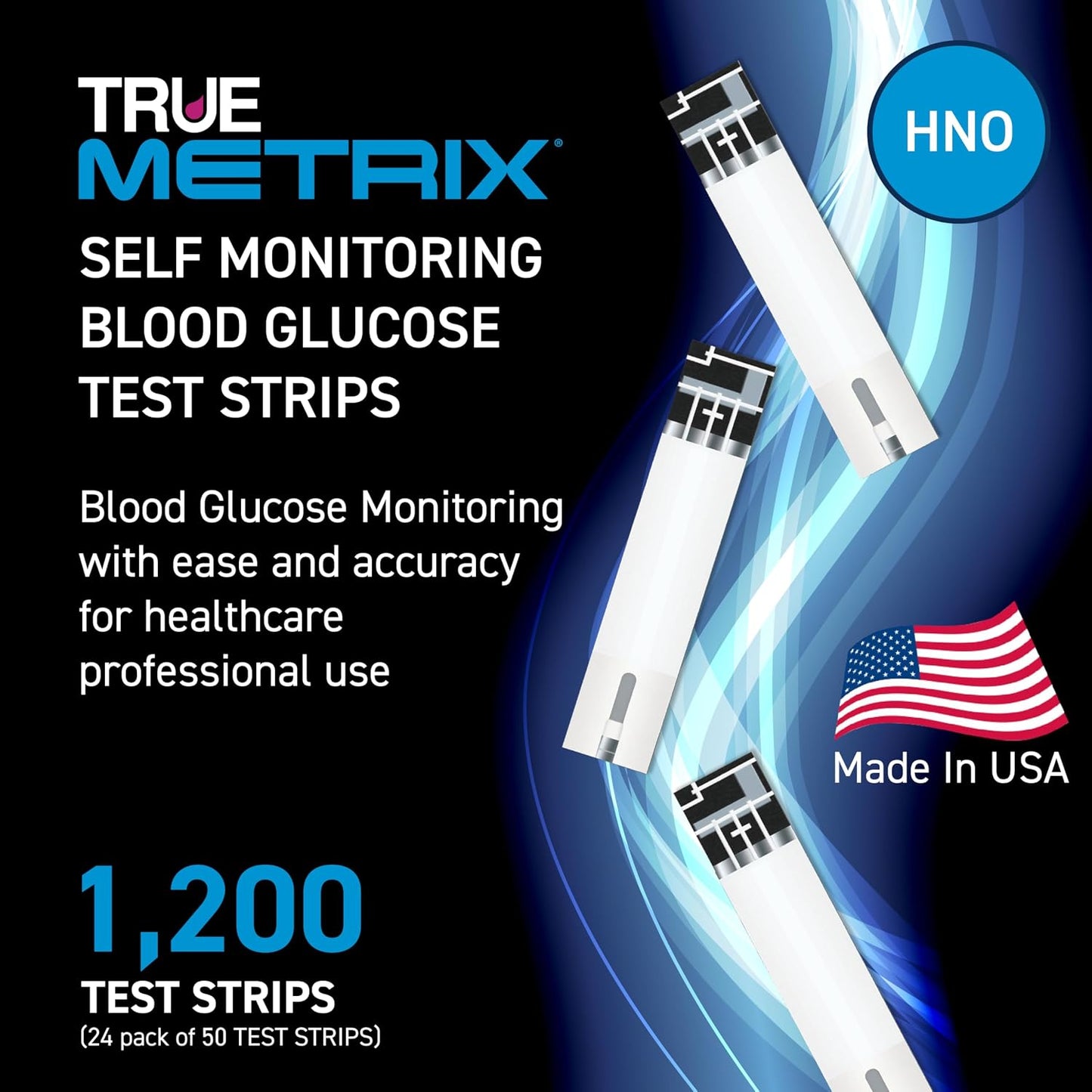 TRUE METRIX Self Monitoring Blood Glucose Test Strips (HNO), 1200 Count | Compatible with TRUE METRIX Family of Self Monitoring Blood Glucose Meters, Health Network Only (24, 50-Count Boxes)