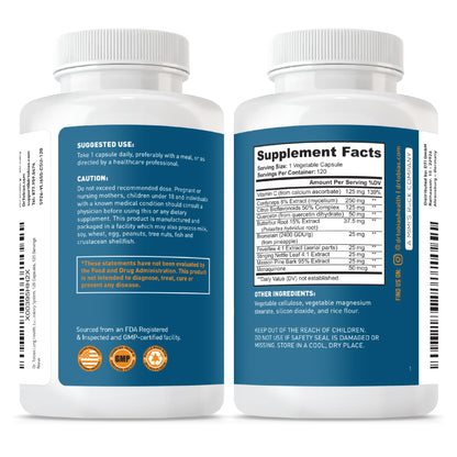 Dr. Tobias Lung Health Respiratory Support 60 Capsules | Lung Supplement | Lung Cleanse, Bronchial & Immune Support | Vitamin C + Butterbur + Quercetin + Bromelain | 60 Servings