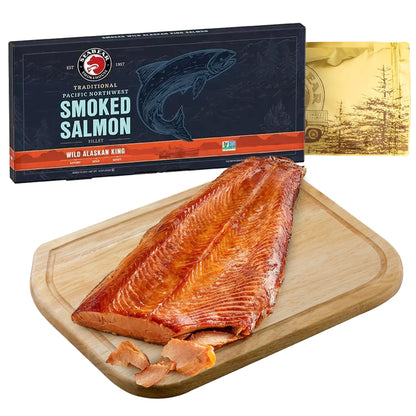 SeaBear Smoked Salmon Trio 18oz (3 x 6oz) Fillets Gift Box – Wild Alaska Sockeye, Wild Pink & Coho Fillets, Shelf Stable, Ready to Eat, 18 Ounce (3 x 6 Ounce) Filets