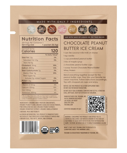 Truvani Organic Whey Protein Powder | Vanilla | 1 Serving | 20g Grass Fed Whey Protein | USDA Organic & Non-GMO | Gluten Free | No Gums, No Soy, No Stevia, No Added Sugars