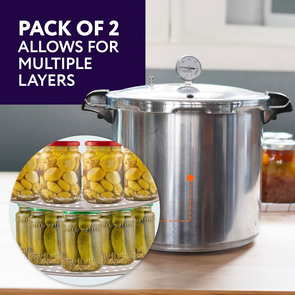 Impresa Products 2-Pack Pressure Canner Rack / Canning Rack for Pressure Cooker