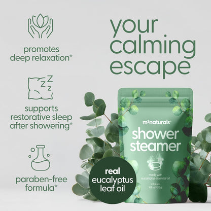 Eucalyptus Aromatherapy Shower Steamers, 14 Essential Oil Tablets by M3