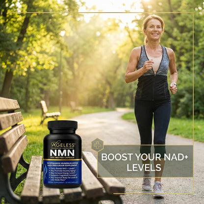 NMN Supplement 500mg For Women & Men 90 Capsules, Supports skin health | 99% Pure Nicotinamide Mononucleotide, NAD Boost for Healthy Aging & Cellular Energy, Longevity Support, Non-GMO Vegan