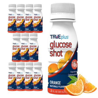 TRUEplus Glucose Shot, 15g Carbohydrates, Mixed Berry Flavor, 6 Pack | 15g Fast-Acting Carbohydrates, Fat Free, Gluten Free, Boosts Energy, Great Tasting and Easy to Use