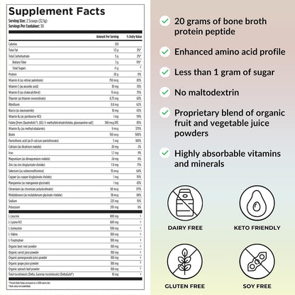 Reignite Wellness by JJ Virgin Bone Broth All-in-One Shake (Chocolate) and Extra Fiber Powder Supplement