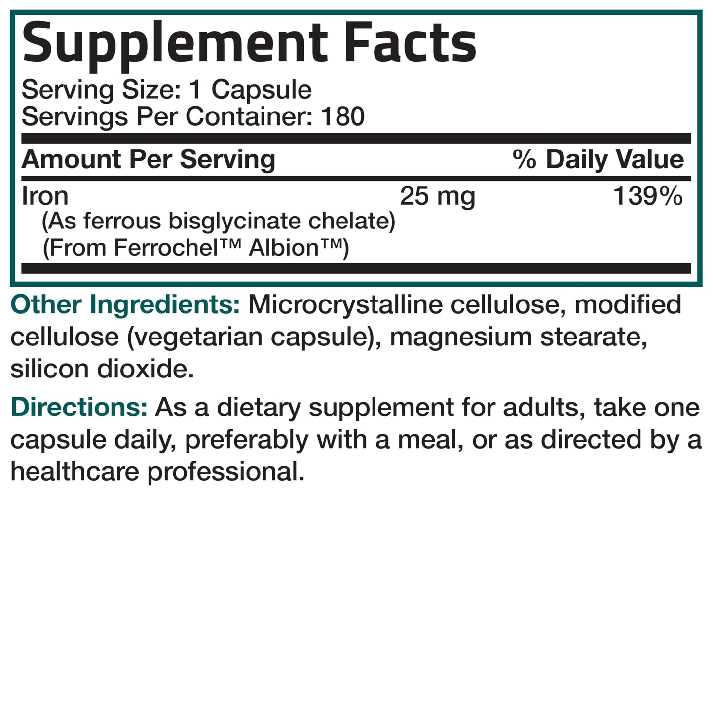 Bronson Iron Bisglycinate 25 mg, 90 Vegetarian Capsules | Gentle on the Stomach, Non-Constipating, Supports Energy & Red Blood Cell Production, Non-GMO, Gluten-Free & Soy-Free