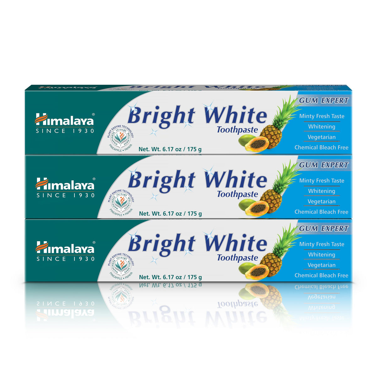 Himalaya Mint Fresh Gel Toothpaste, Fluoride Free to Reduce Plaque & Brighten Teeth, 6.17 oz, 2 Pack