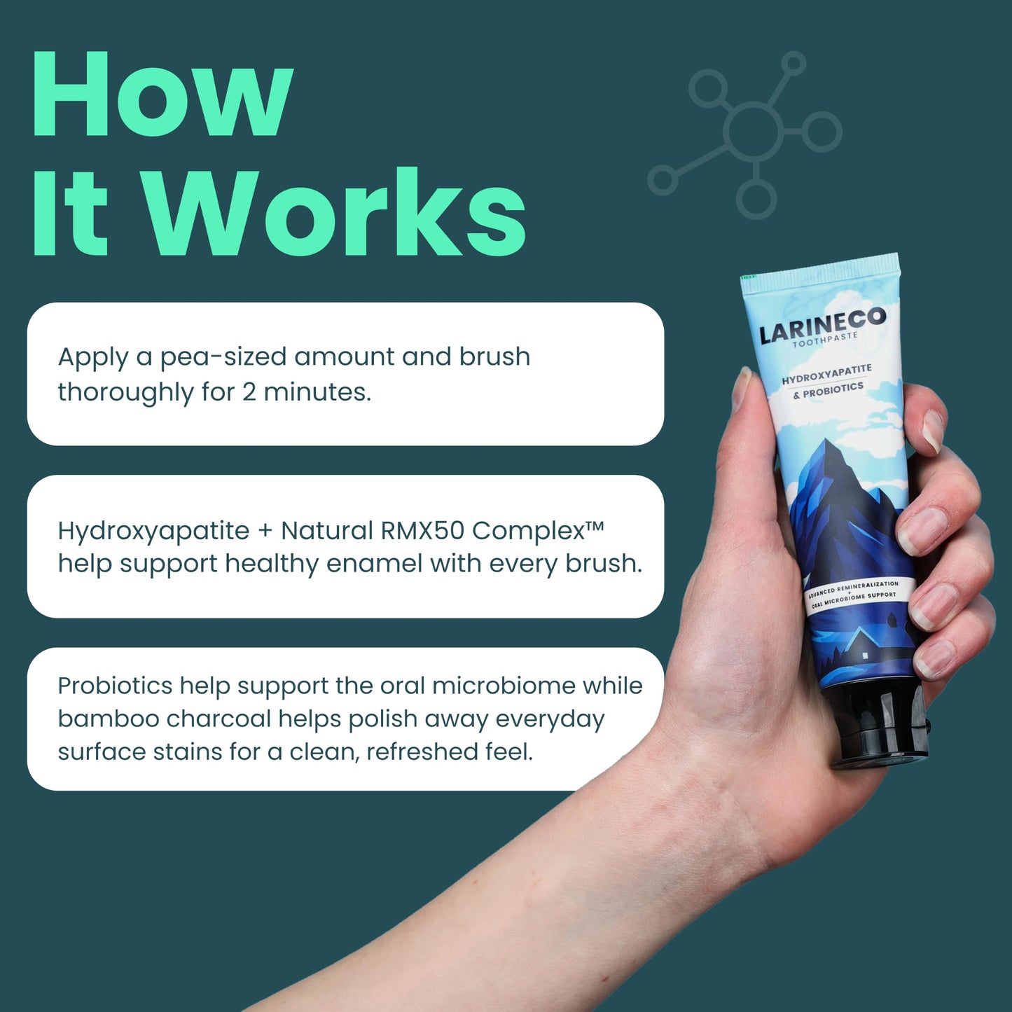 Larineco Nano Hydroxyapatite Toothpaste – Sulfate Free Remineralizing Toothpaste – Enamel Care, Gentle Whitening, Sensitive Teeth – 4oz