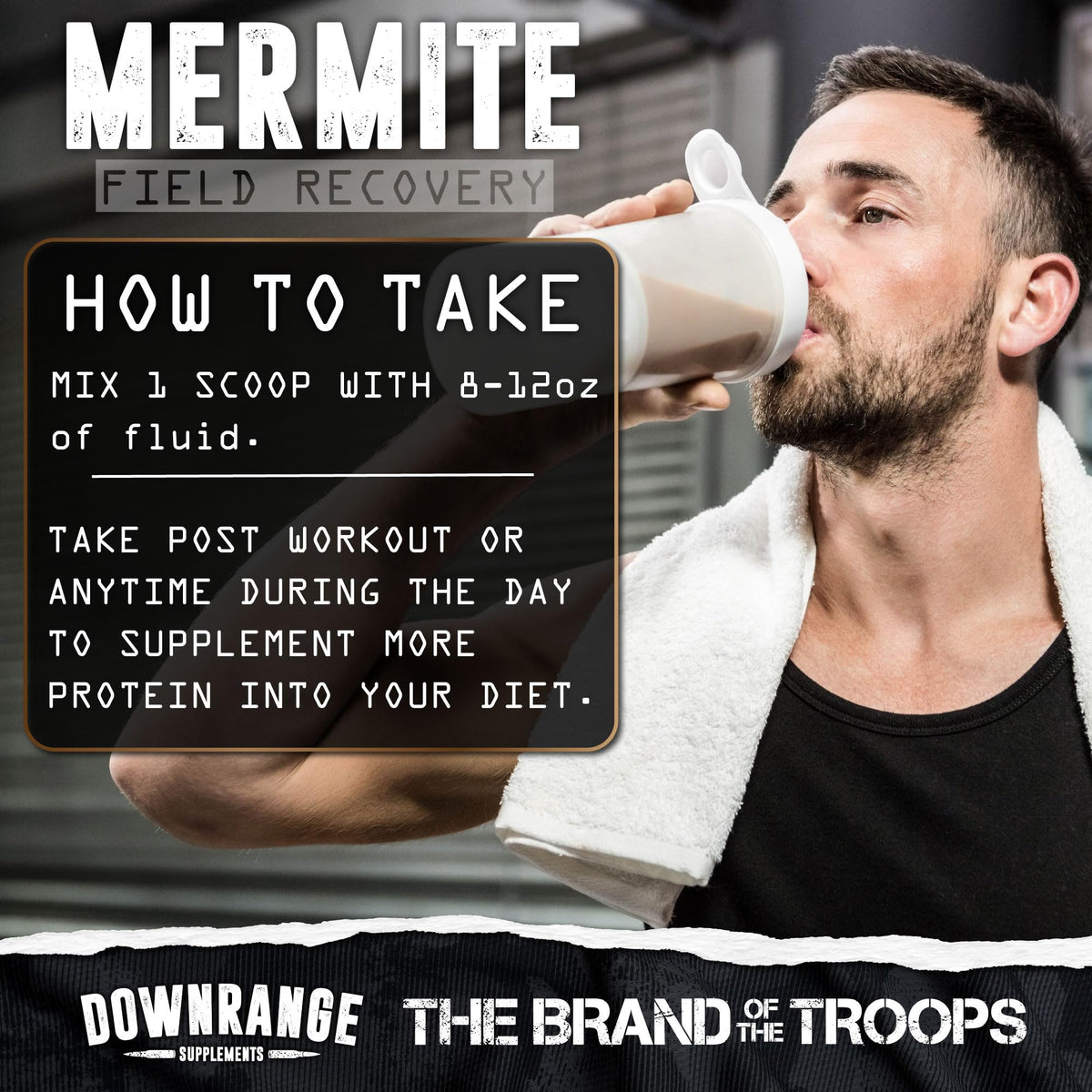 DownRange Supplements Mermite Whey Protein Powder, Post Workout Muscle Recovery