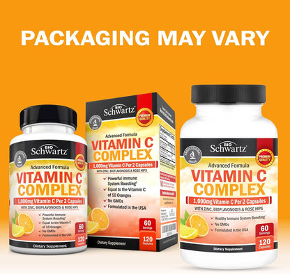 BioSchwartz Vitamin C Complex Supplement - Vitamin C 1000mg Capsules