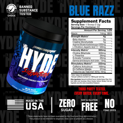 ProSupps Mr. Hyde Signature Pre Workout Powder with Creatine, Beta Alanine & Caffeine - Performance, Energy & Endurance - Clean Fitness & Gym Supplements for Men & Women (Blue Razz, 30 Servings)