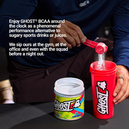 GHOST BCAA Powder Amino Acids Supplement, Sour Strips - 30 Servings - Sugar-Free Intra, Post & Pre Workout Amino Powder & Recovery Drink, 7G BCAA