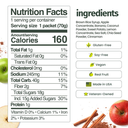 Huma Ultra Energy Gel, Apple Pie, 8 Gels