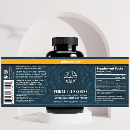 Primal Harvest Gut Restore - Daily Supplement, Gluten & Dairy Free, Vegan