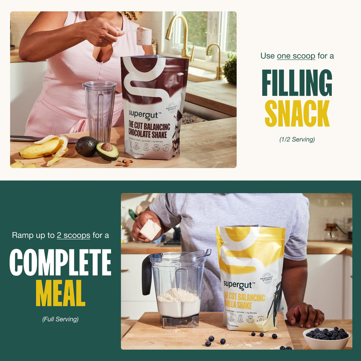 Supergut Prebiotic Shakes | Meal Replacement | Gut Health | Appetite Suppressant | High Protein and Fiber
