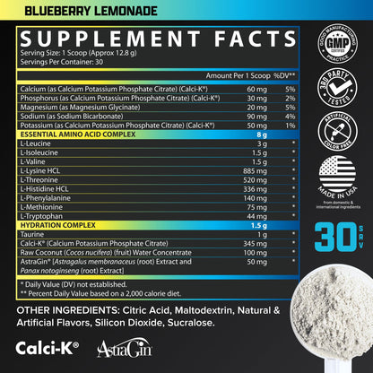 Nutrex Research EAA Hydration | EAAs + BCAA Powder | Muscle Recovery, Strength, Muscle Building, Endurance | 8G Essential Amino Acids + Electrolytes | Strawberry Watermelon 30 Serving