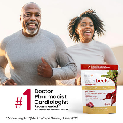 humanN SuperBeets Heart Chews Advanced - 100mg of CoQ10 Plus Beetroot & Grape