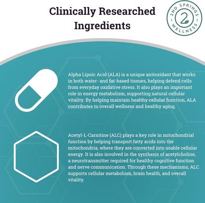 ALA & ALC Complex + Brain Support Complex Bundle | Energy, Focus, Memory, Cognitive Performance, Metabolism & Daily Wellness