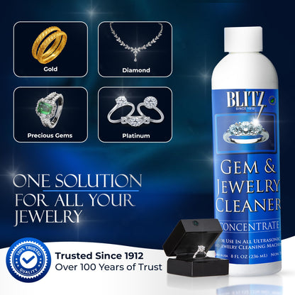 Blitz Gem & Jewelry Cleaner Concentrate Refill for Ultrasonic Machines 8 oz