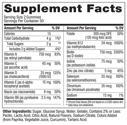 OLLY Teen Girl Multi Gummy, Healthy Skin and Immune Support*- 70 Count