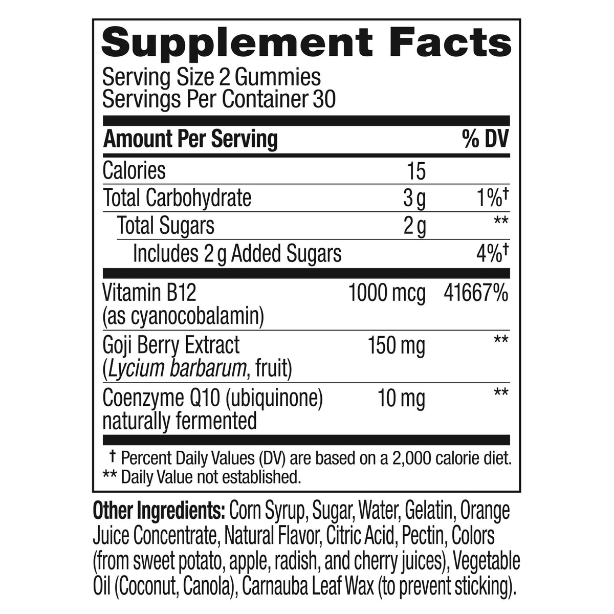 OLLY Extra Strength Daily Energy Gummy, Caffeine Free, 1000mcg Vitamin B12, CoQ10
