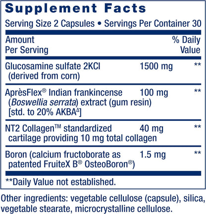 Life Extension ArthroMax® Advanced NT2 Collagen™ & AprèsFlex®, glucosamine sulfate, Boswellia (Indian Frankincense), Joint Health, Mobility, Gluten-Free, Non-GMO, 60 Capsules | Glucosamine Sulfate & Boswellia (Indian Frankincense) for Joint Health & Mobil