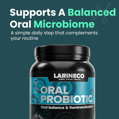 Larine co Remineralizing Oral Probiotic Pills – Dissolvable Oral Probiotic Tablets for Fresh Breath & Daily Oral Care Support – Slow Dissolving Oral Probiotic Formula – 5 Probiotic Strains