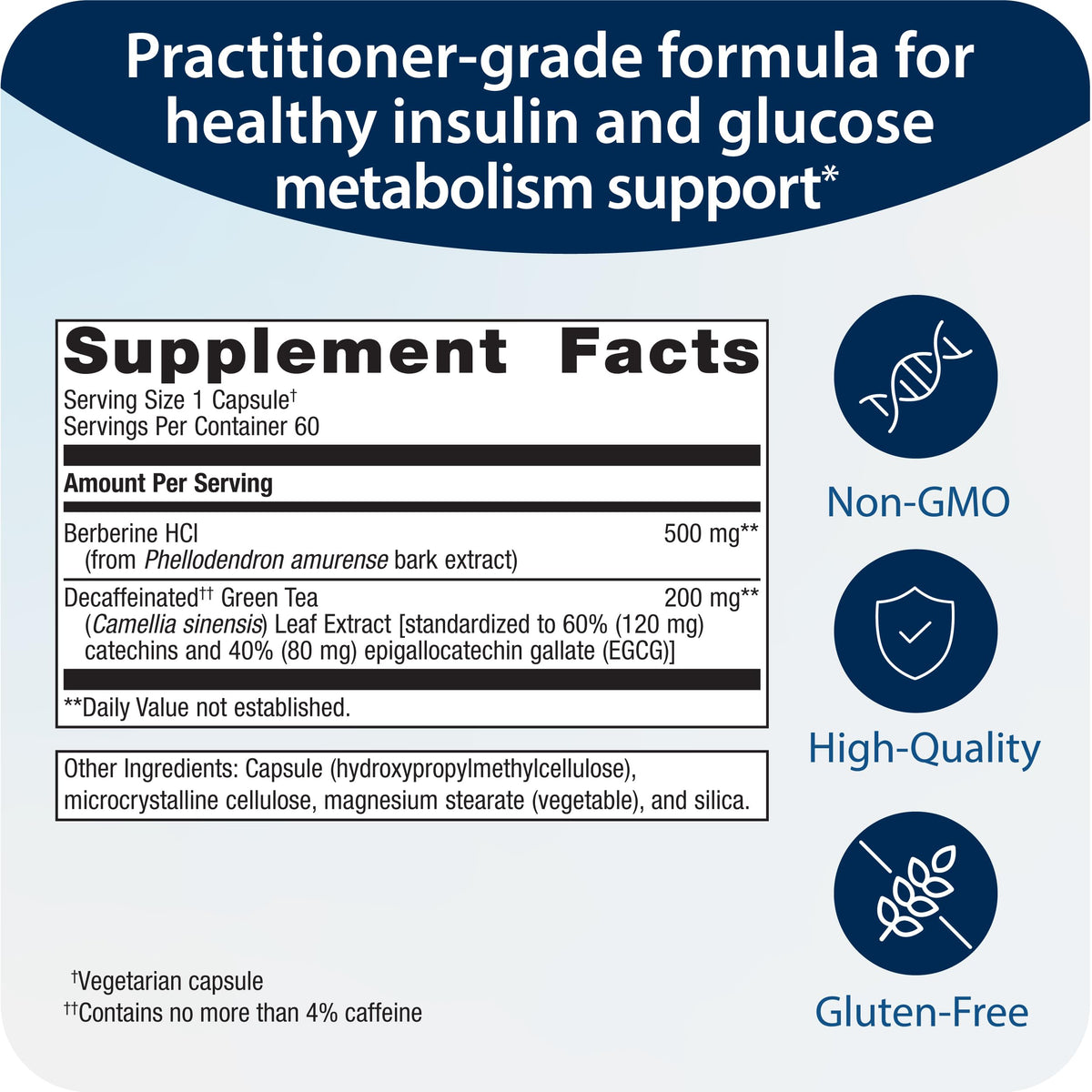 Metagenics Berberine GT - 500 mg Berberine HCl - Supports Heart Health & Carbohydrate