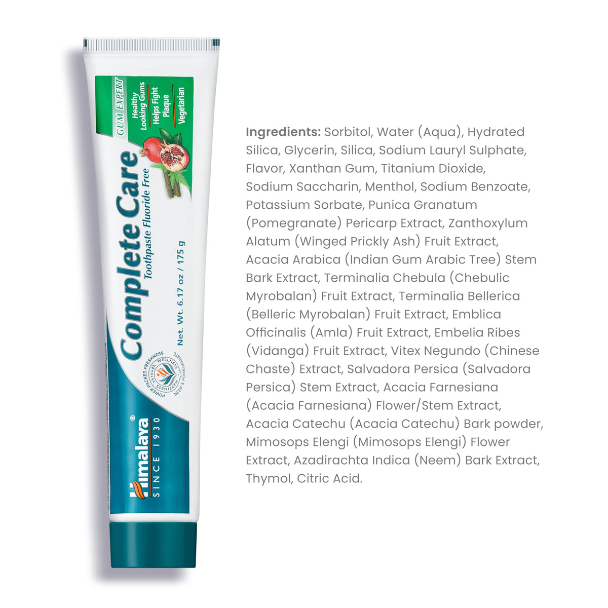 Himalaya Mint Fresh Gel Toothpaste, Fluoride Free to Reduce Plaque & Brighten Teeth, 6.17 oz, 2 Pack