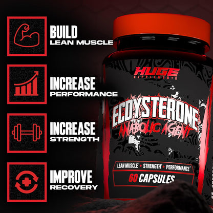 Huge Supplements Ecdysterone Supplement, Natural Muscle Builder for Men, 1000mg Beta Ecdysterone Per Serving, Optimally Dosed, Superior Absorption, 98% Highest Purity Available