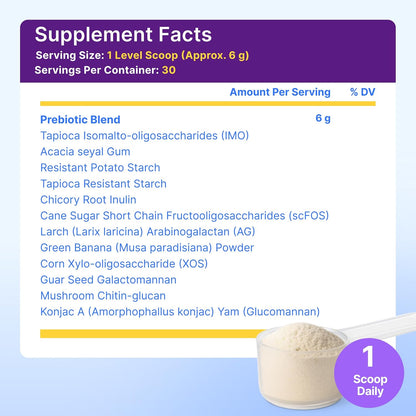 InnovixLabs Prebiotic Fiber Powder for Digestive & Gut Health, High Fiber Supplement for Women & Men, Made with Chicory Root, Acacia Fiber, Inulin & Soluble Fibers, Sugar-Free, Vegan, 30-Day Supply