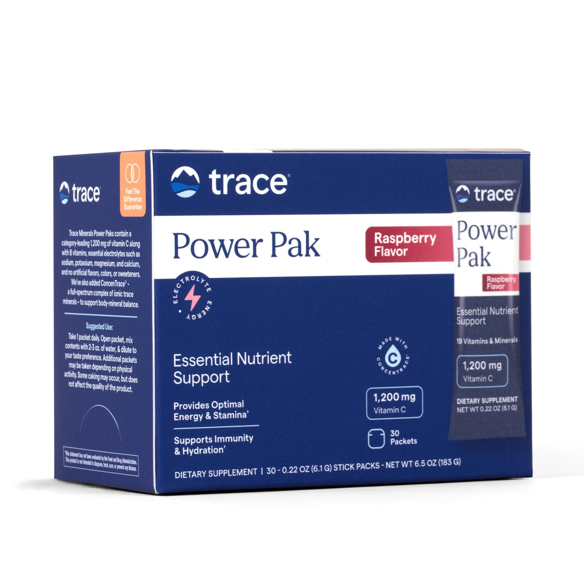 Trace Minerals Power Pak Electrolyte Powder Packets, Acai Berry, 30 Ct