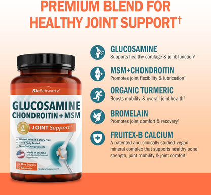 Glucosamine Chondroitin MSM Joint Support Supplement, 90 Capsules