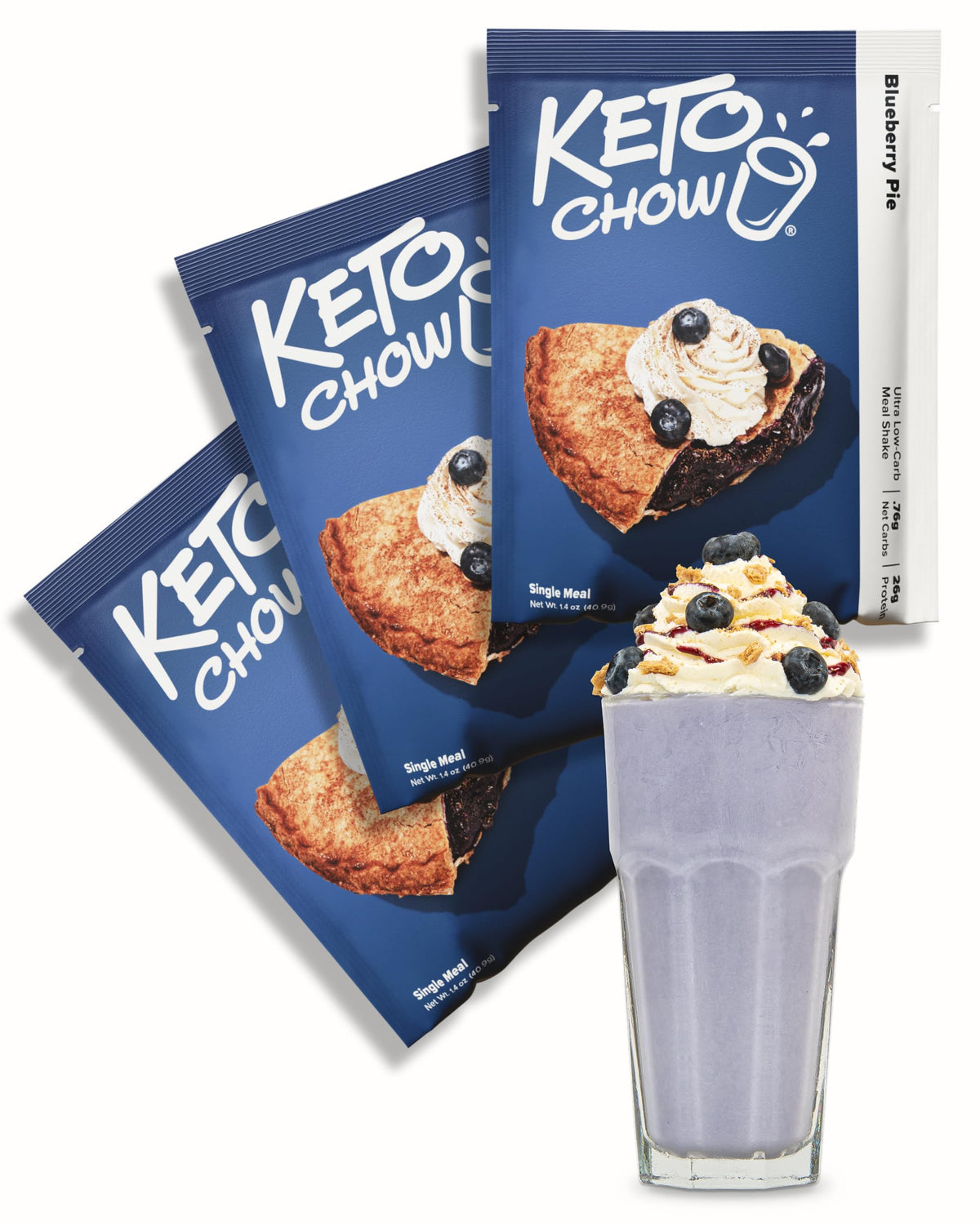 Keto Chow Chocolate Peanut Butter Meal Replacement Shake Powder, 3 Meals