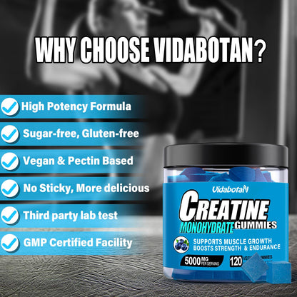 vidabotan Creatine Monohydrate Gummies for Men & Women-5g of Creatine Monohydrate