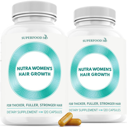 Women's Balance Hair Growth Supplements, Ages 45 and Up, Customer Proven for Visibly Thicker Hair and Scalp Coverage, Soy-Free, Made with 26 Ingredients including Beta Carotenes - 2 Month Supply