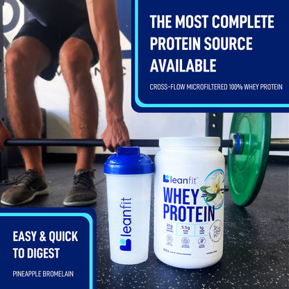 LeanFit WHEY Protein Natural Vanilla – 100% Whey Protein Powder, 25g Protein