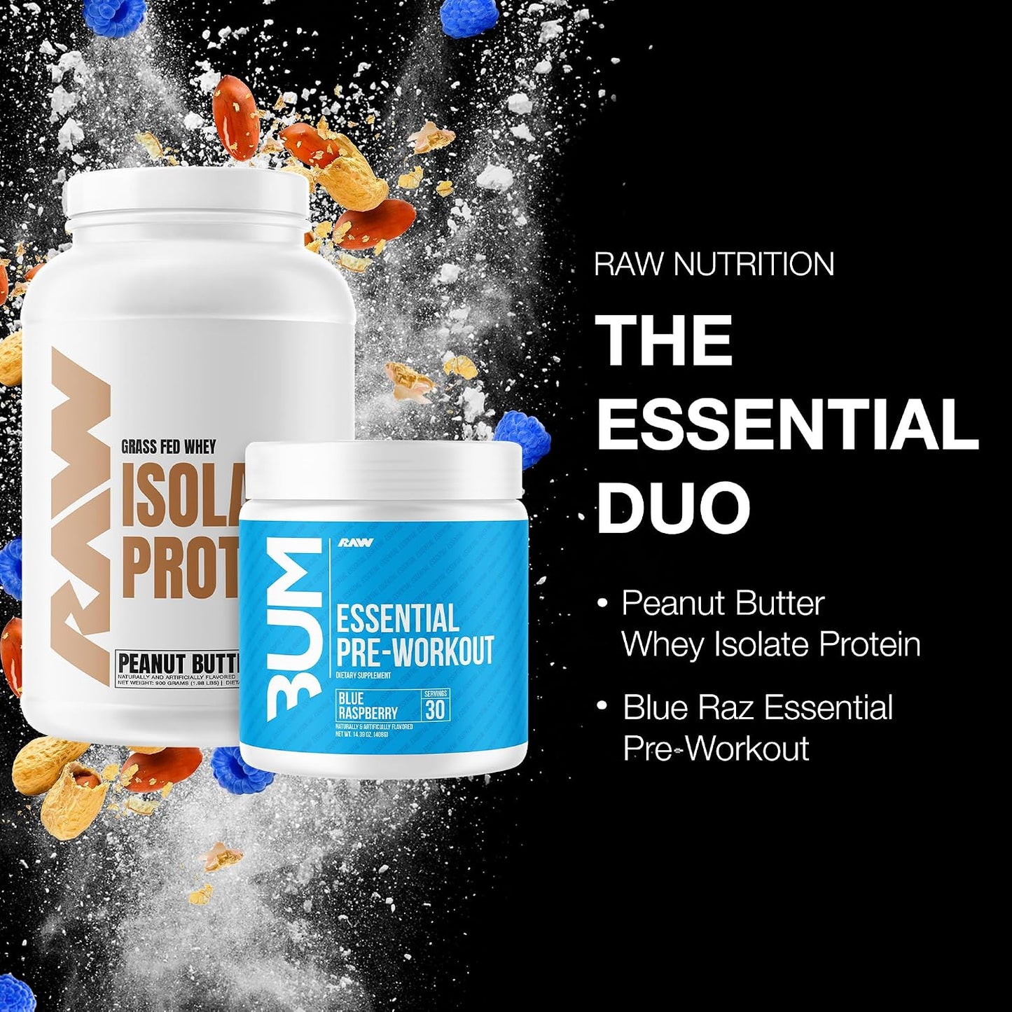 RAW Whey Isolate Protein Powder & Essential Pre-Workout Bundle