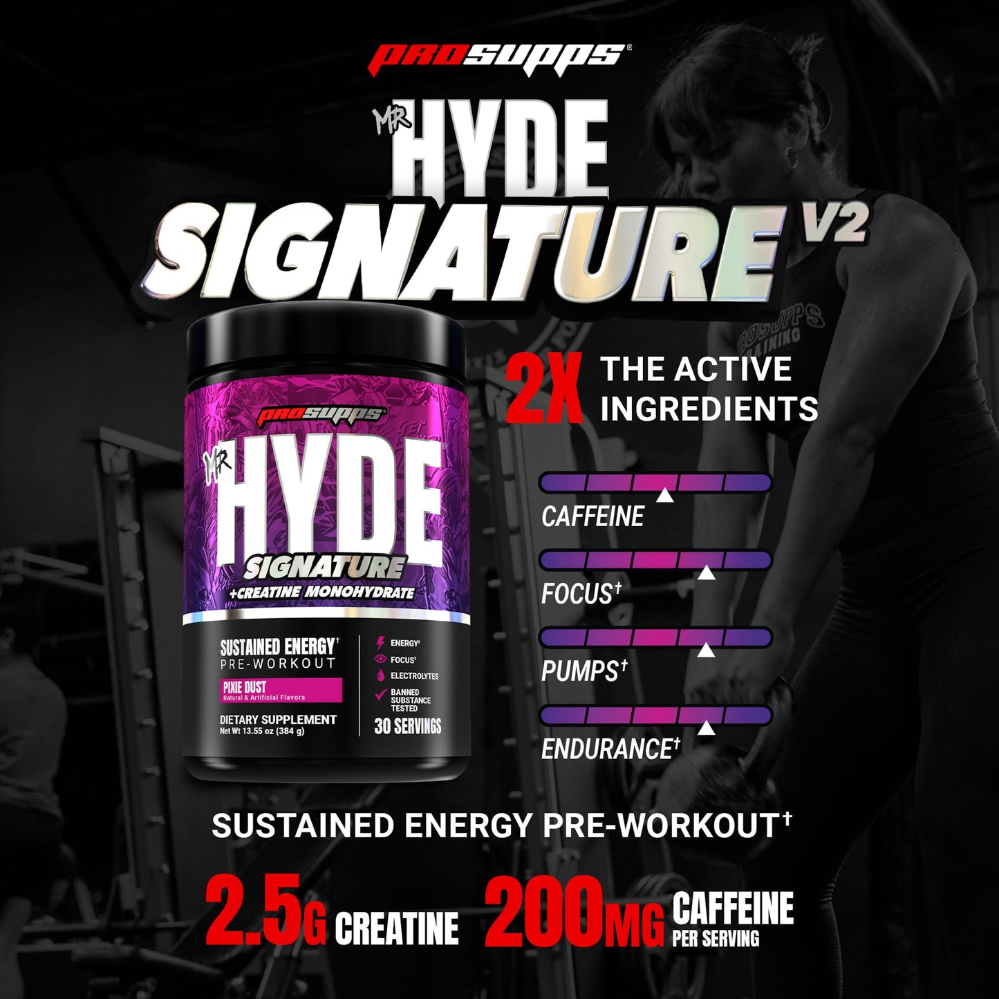 ProSupps Mr. Hyde Signature Pre Workout Powder with Creatine, Beta Alanine & Caffeine - Performance, Energy & Endurance - Clean Fitness & Gym Supplements for Men & Women (Blue Razz, 30 Servings)