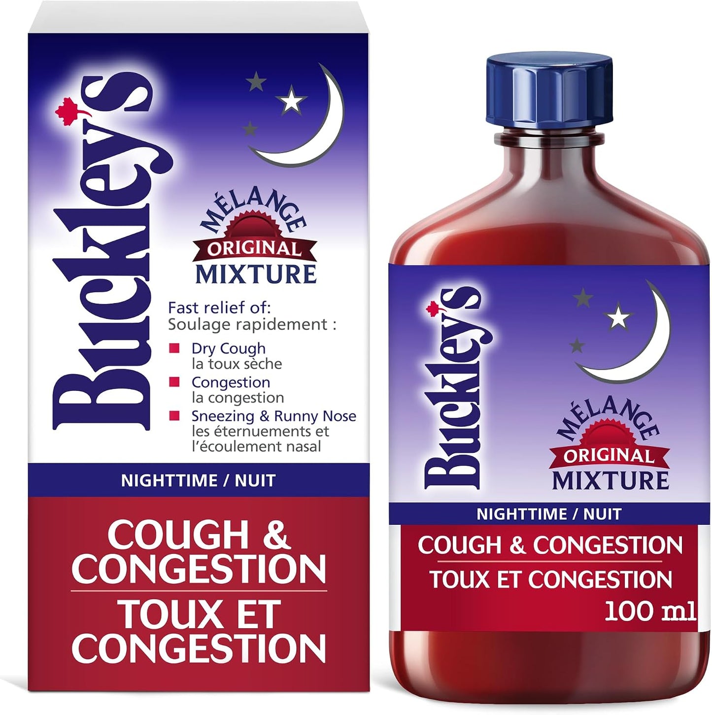 BUCKLEY'S Original 'Night Time' Cough Congestion Syrup 100 ml/3.38 oz