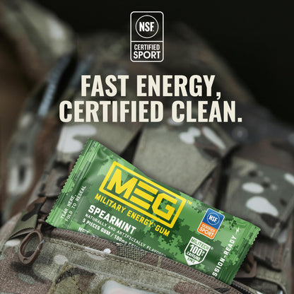 MEG Military Energy Gum, Multi Flavors | Caffeine Gum - Pack of 3, 15 Count