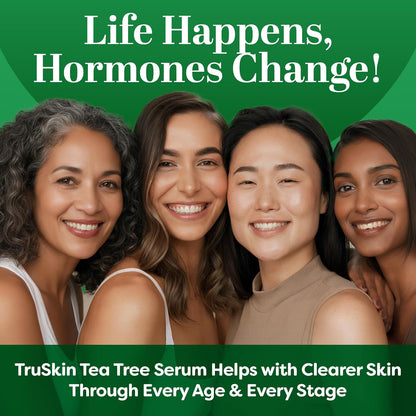 TruSkin Tea Tree Acne Serum with Salicylic Acid & Retinol, 1 fl oz | Helps to clarify acne-prone skin, refine the look of pores & complexion with Tea Tree, Niacinamide, and Vitamin C