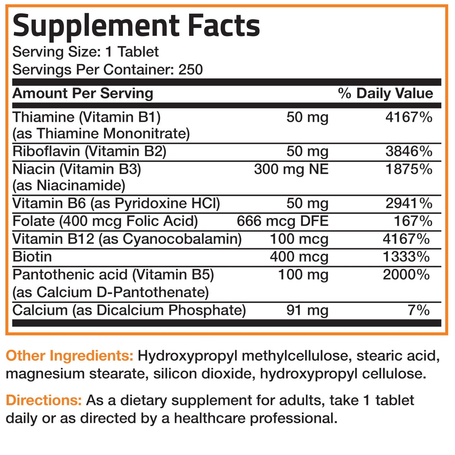 Bronson Super B Vitamin B Complex Sustained Release for Energy, 60 Tablets | B1, B2, B3, B6, Folic Acid, B12, Biotin & Pantothenic Acid, One-Tablet Formula, Non-GMO, Gluten-Free & Soy-Free