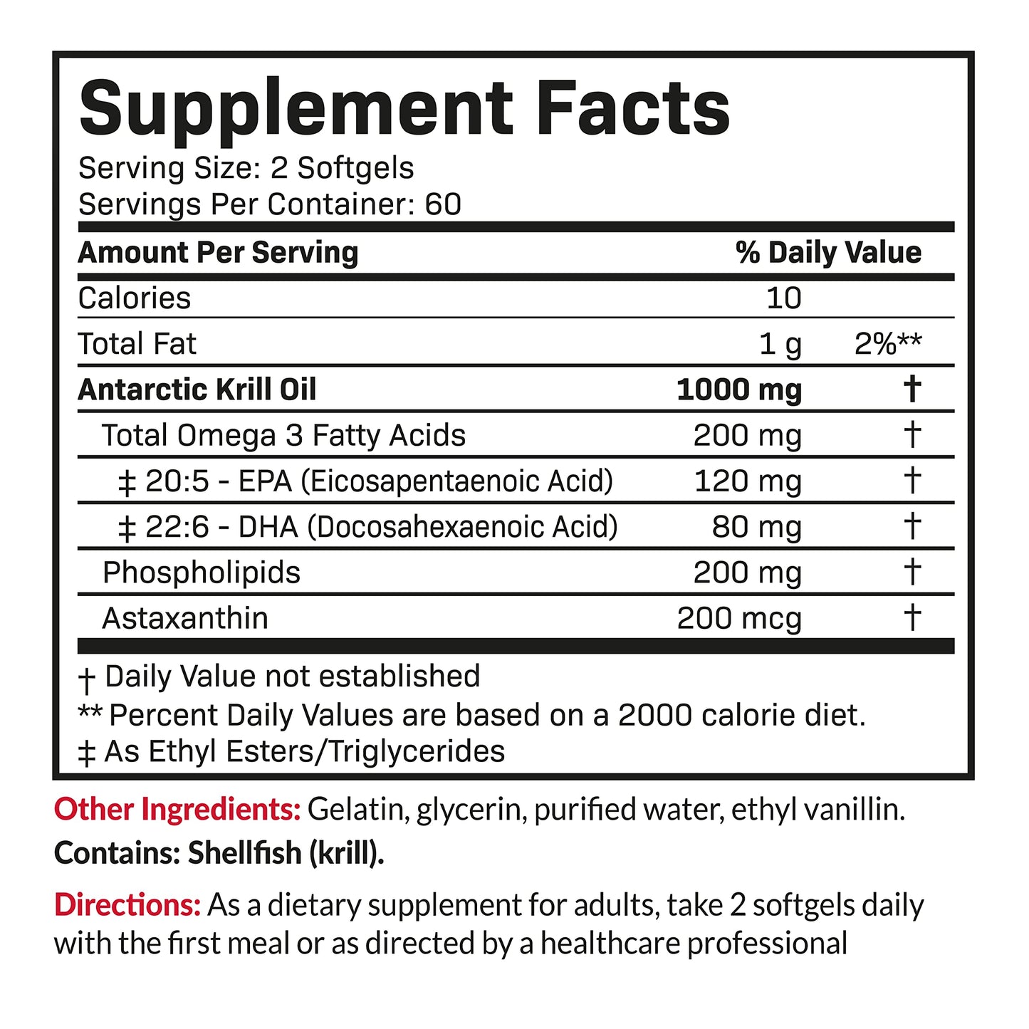 Futurebiotics Antarctic Krill Oil 1000mg with Omega-3s EPA, DHA, Astaxanthin and Phospholipids - Premium Krill Oil Heavy Metal Tested, Non GMO – 90 Softgels (45 Servings)