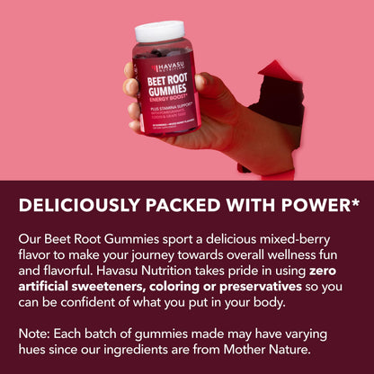 Beet Root Gummies with COQ10 and Grape Seed, Mixed Berry, 30 Servings | Nitric Oxide Supplement with Beetroot, Grape Seed Extract and COQ10 for Performance and Recovery, Vegan, Non-GMO, Gluten-Free