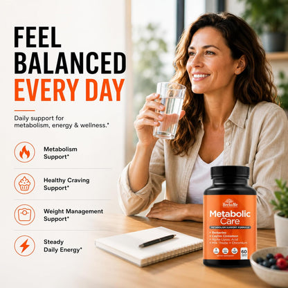 HerbaMe Berberine Supplement with Ceylon Cinnamon, Chromium, Alpha Lipoic Acid, Metabolic Care Supports Metabolism & Cardiovascular Health and Immune System, Helps Maintain Steady Energy Levels